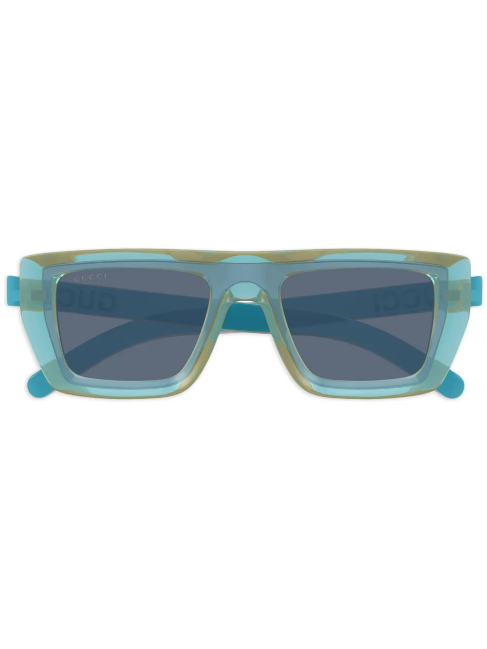 Gucci Eyewear Zonnebril met doorzichtig montuur Blauw