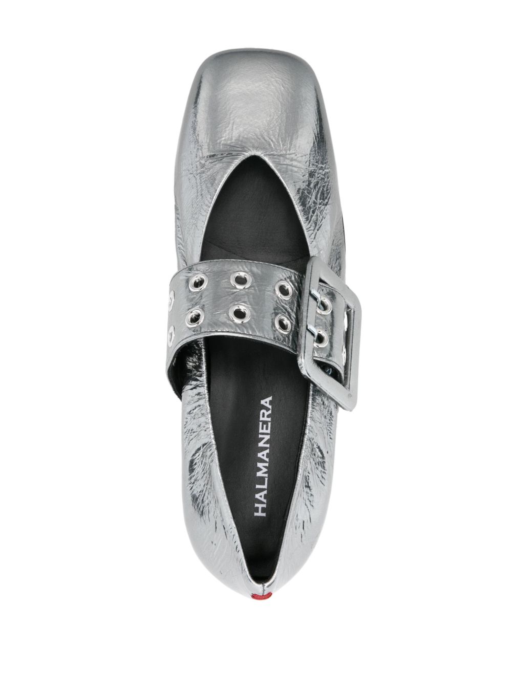 Shop Halmanera Peg 14 Ballet Flats In Silver