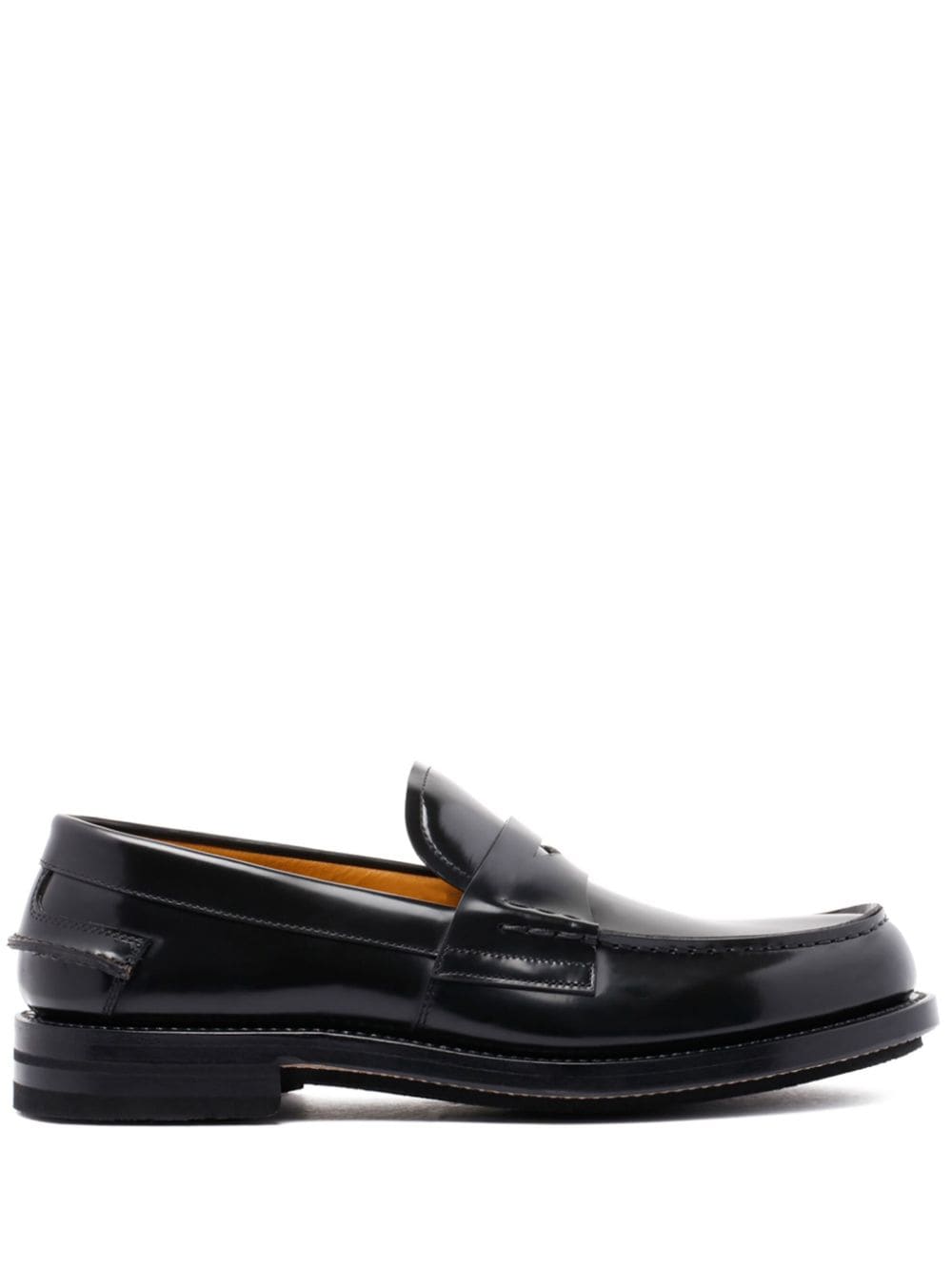 Shop Fabi Leather Loafers In Black