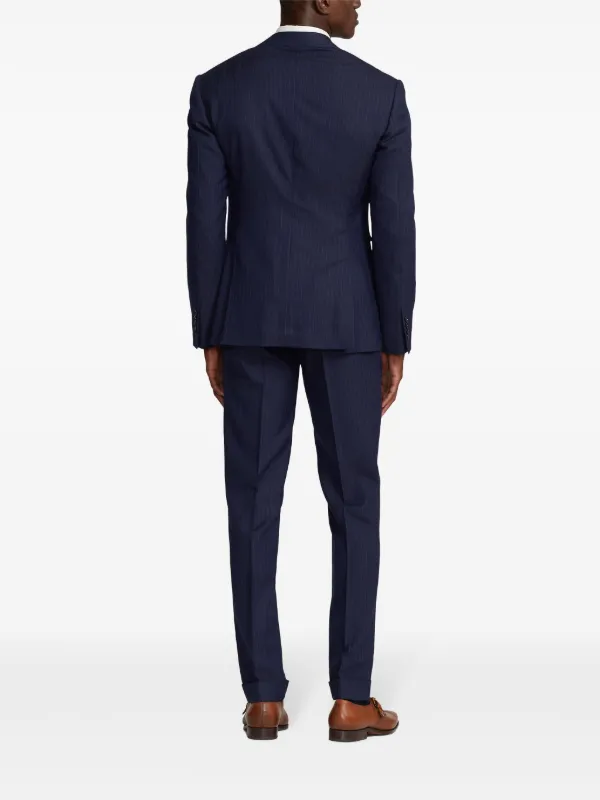 Ralph Lauren Purple Label Pinstripe single breasted Suit Blue FARFETCH TR