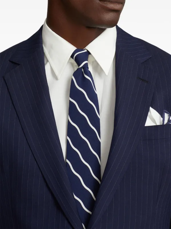 Ralph lauren navy pinstripe suit sales