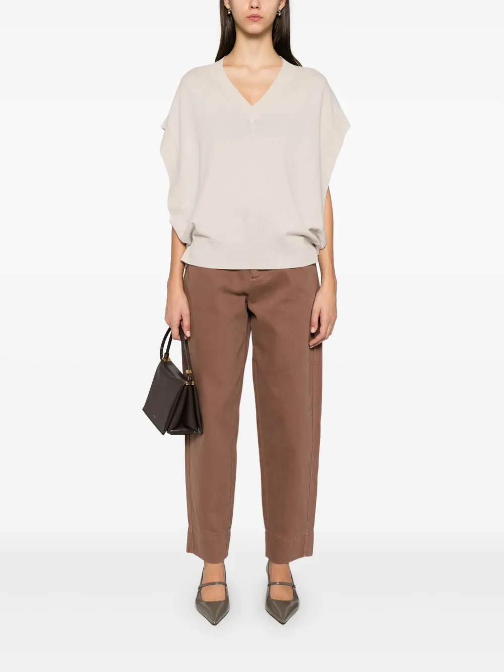 Antonelli Orione gebreide spencer - Beige
