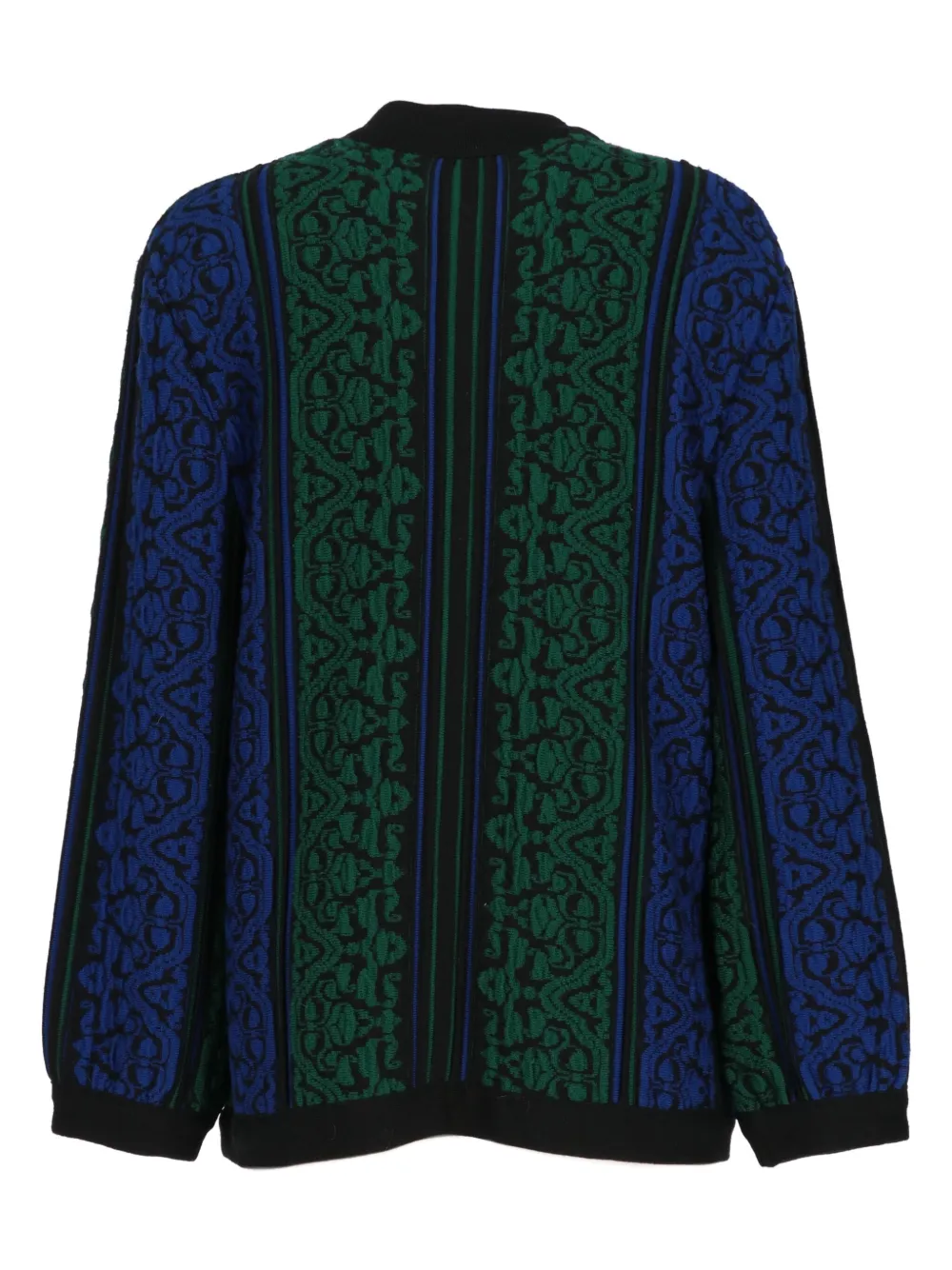 Saint Laurent Pre-Owned 1980s patterned cardigan - Blauw