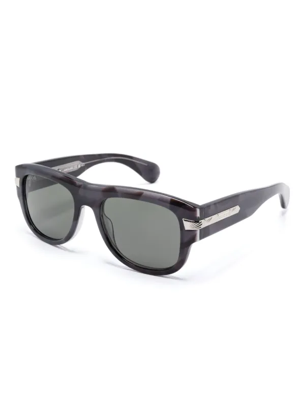 GUCCI オーバーサイズサングラス ブラック Gucci Eyewear オーバーサイズフレーム サングラス | グレー | FARFETCH JP
