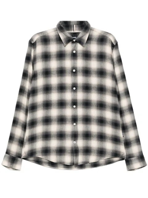 BOSS camisa manga larga con cuadros estampados