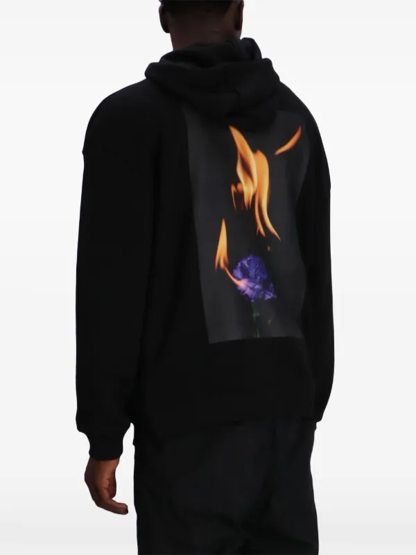 HUGO Printed Cotton Hoodie Black FARFETCH UK