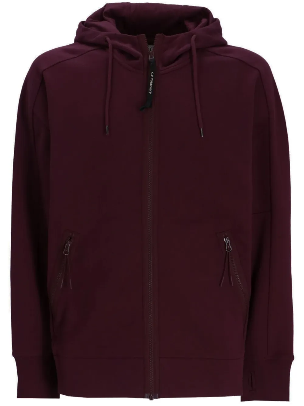 C.P. Company Goggles-detail zip-up hoodie – Red