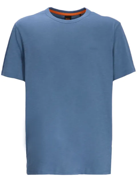 BOSS Camiseta de algodão com logo emborrachado