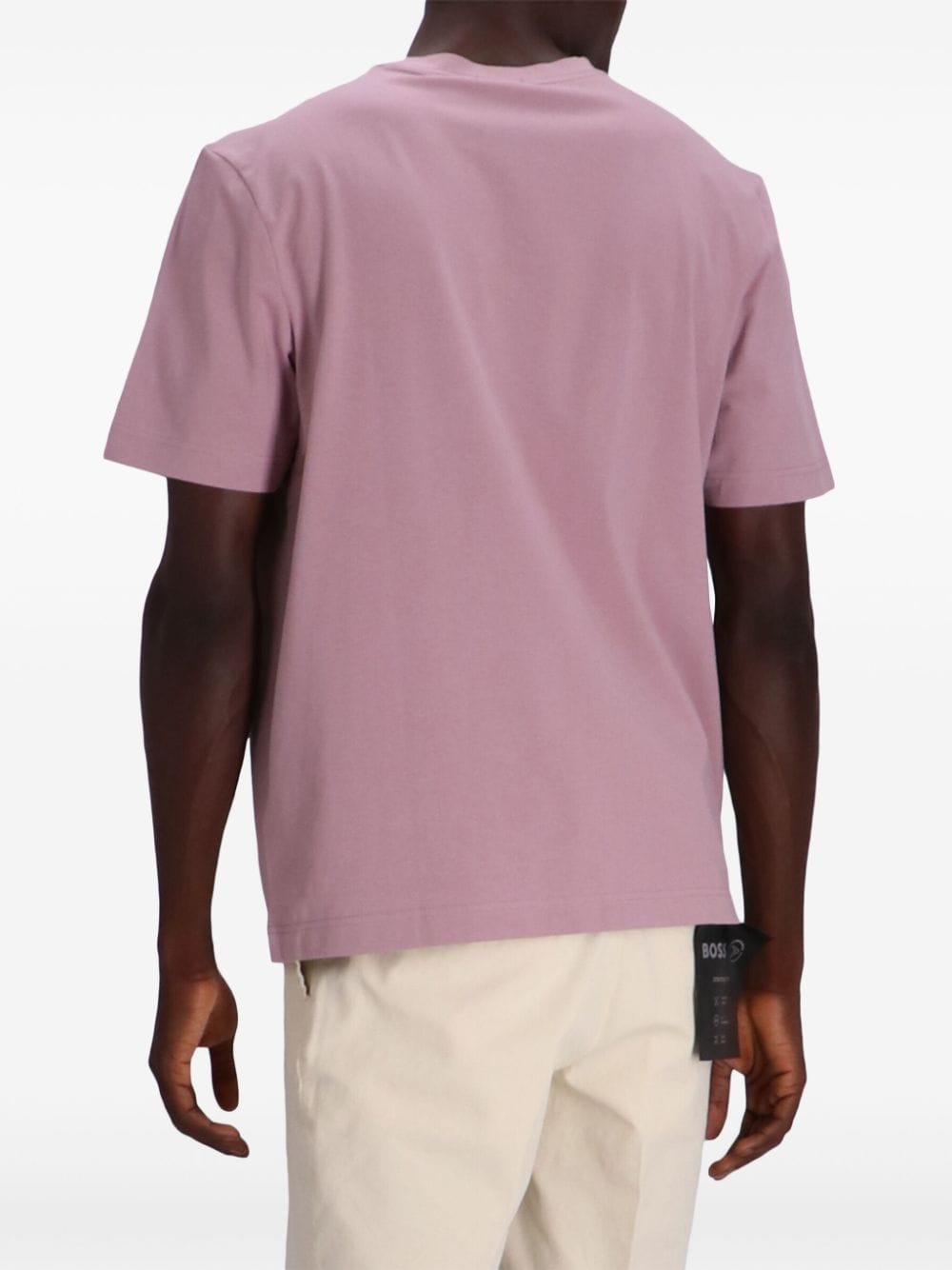 Shop Hugo Boss Logo-print Cotton T-shirt In Rosa