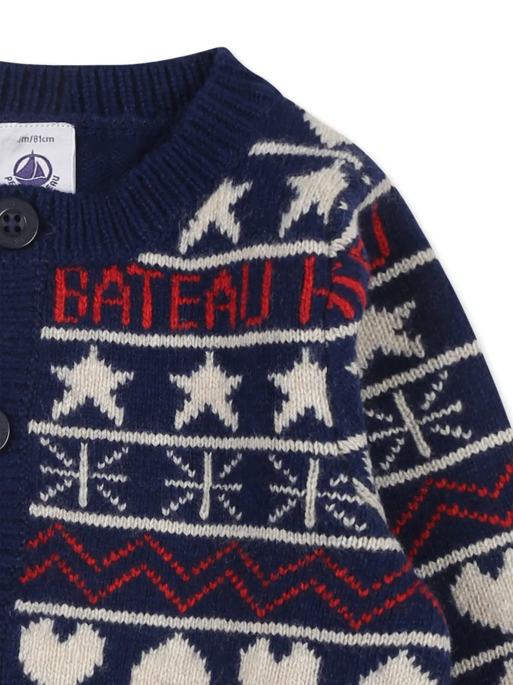 Petit Bateau Vest met jacquard Blauw