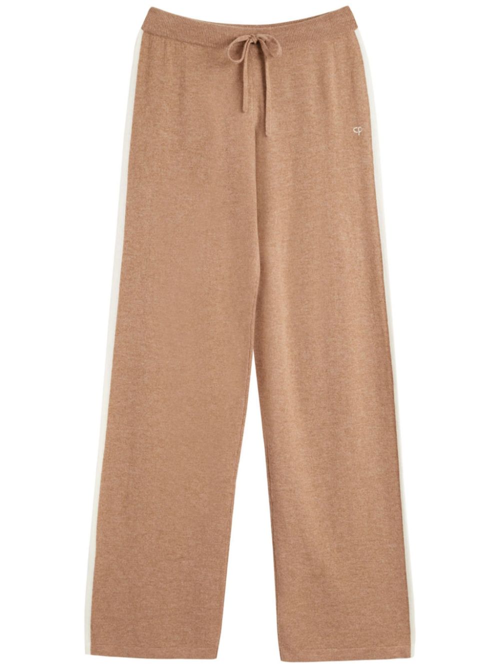 side-stripe wool-cashmere pants