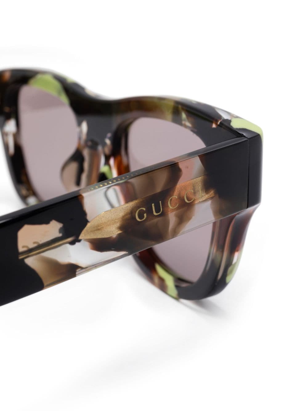 Shop Gucci Square-frame Sunglasses In Braun