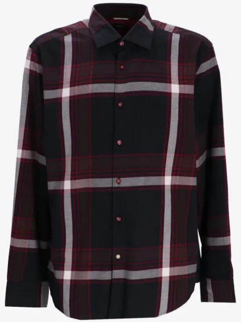 BOSS camisa con cuadros estampados