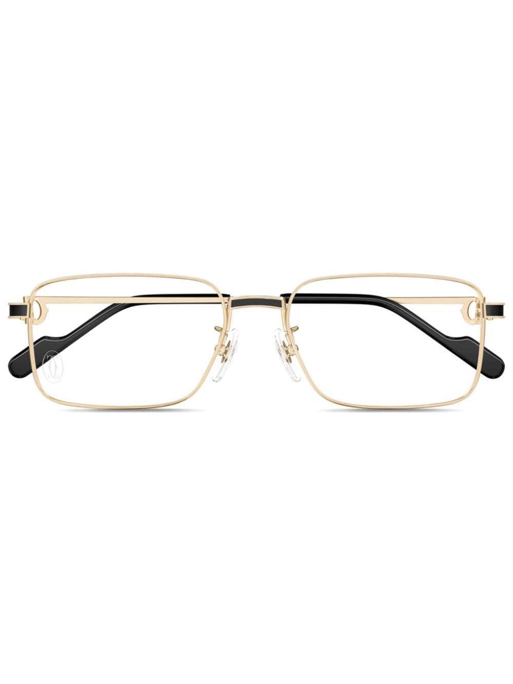 Shop Cartier Geometric-frame Glasses In Gold