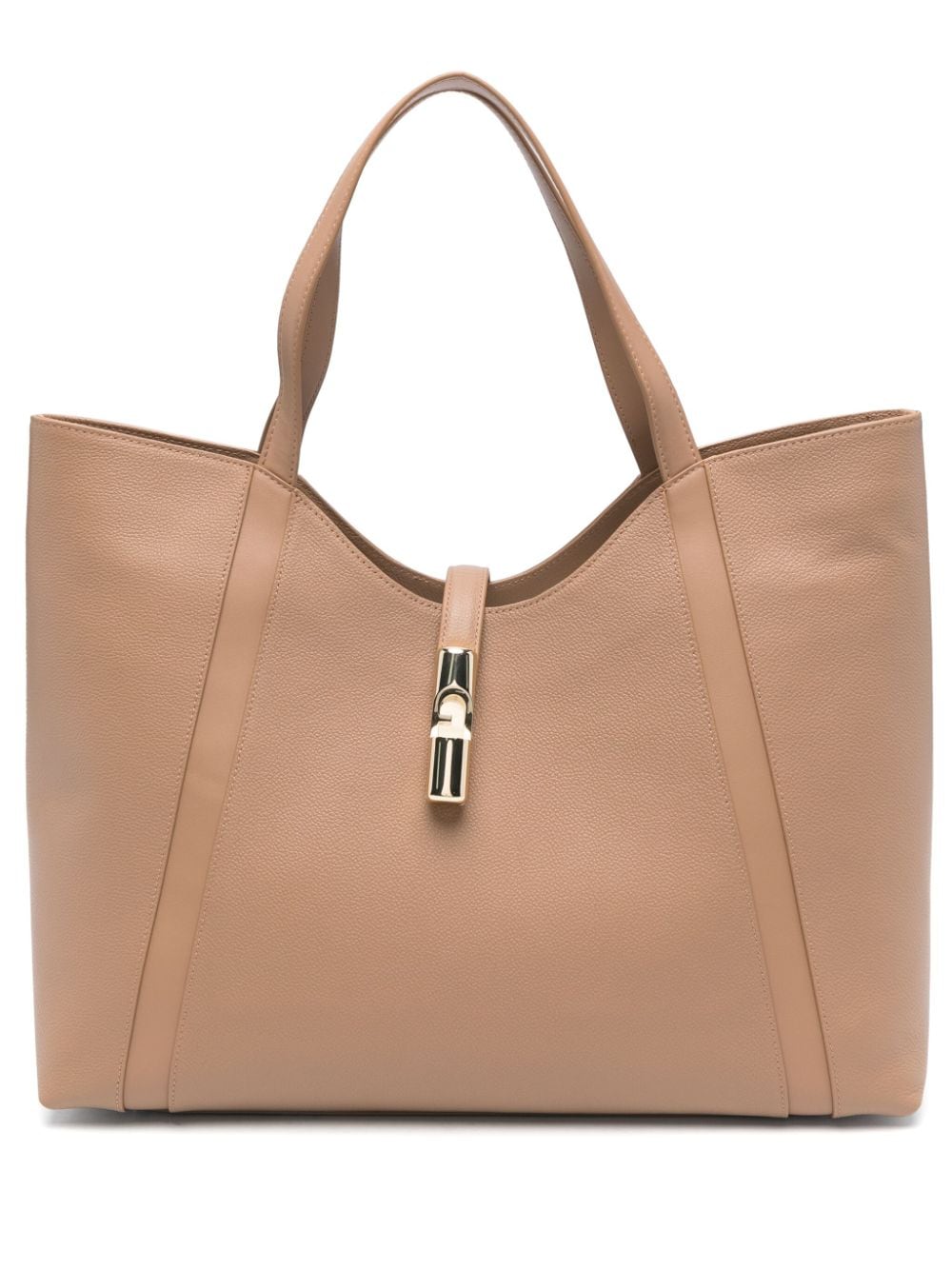 Furla Xl Leather Tote Bag In Neutrals