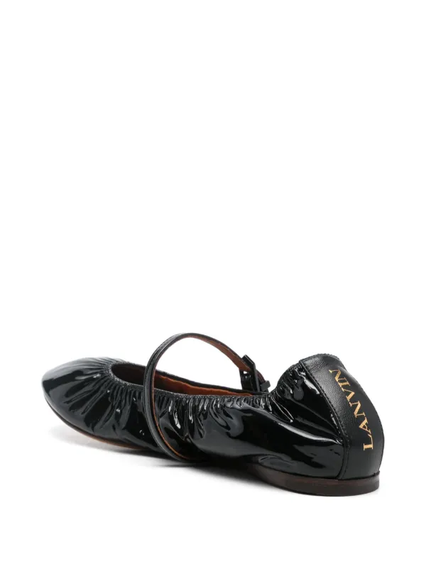 VIP【関税送料無料】希少 LANVIN BLACK LEATHER BALLERINA FLATS Lanvin Black Patent Leather Ballet Flats Size 7 | eBay