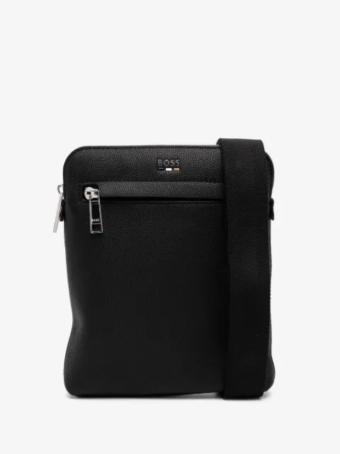 BOSS logo-debossed messenger bag