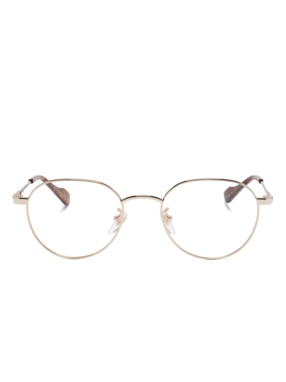 Shop Gucci Round-frame Glasses In Gold