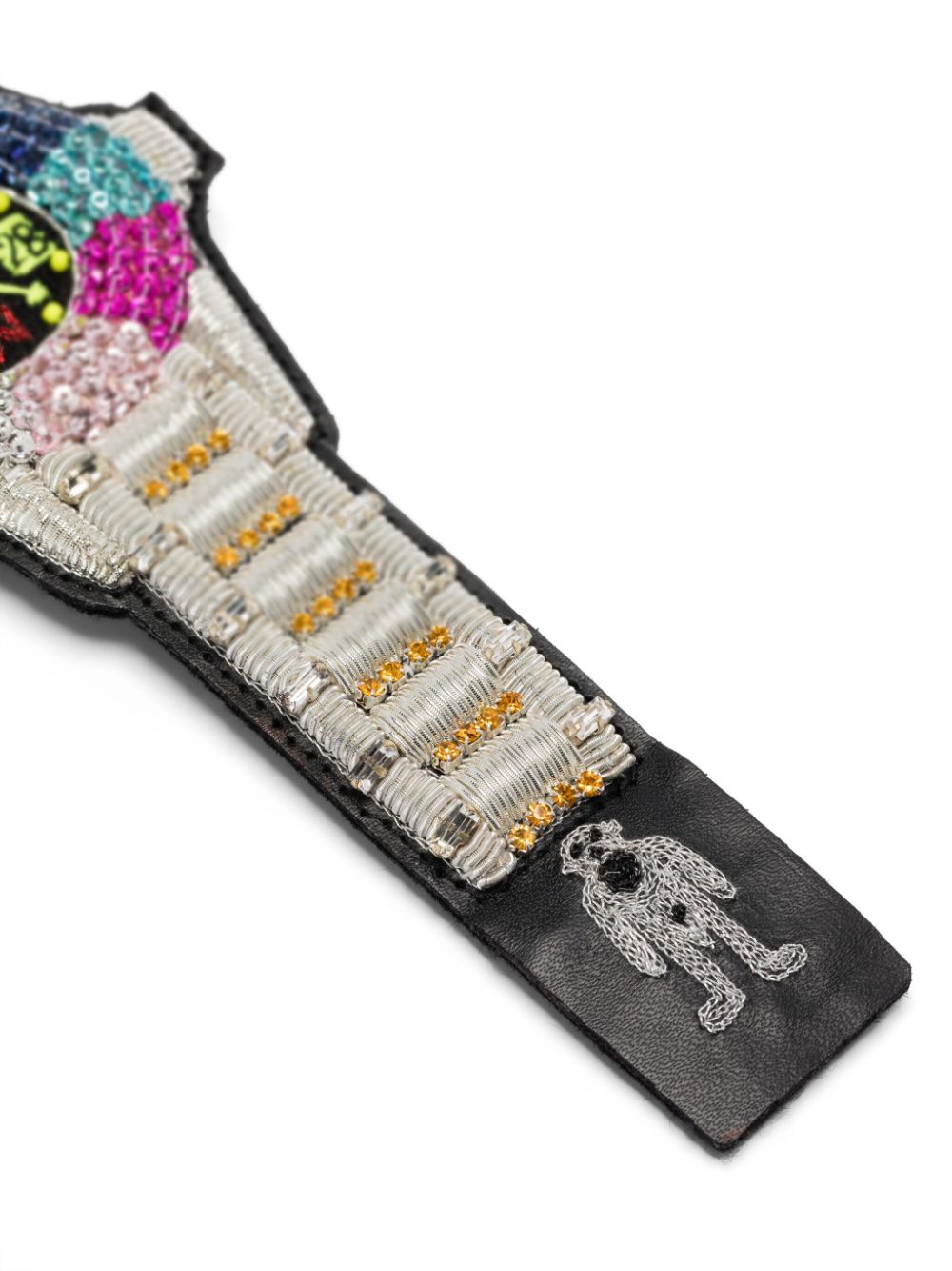 Walter Van Beirendonck embroidered bracelet - Zwart