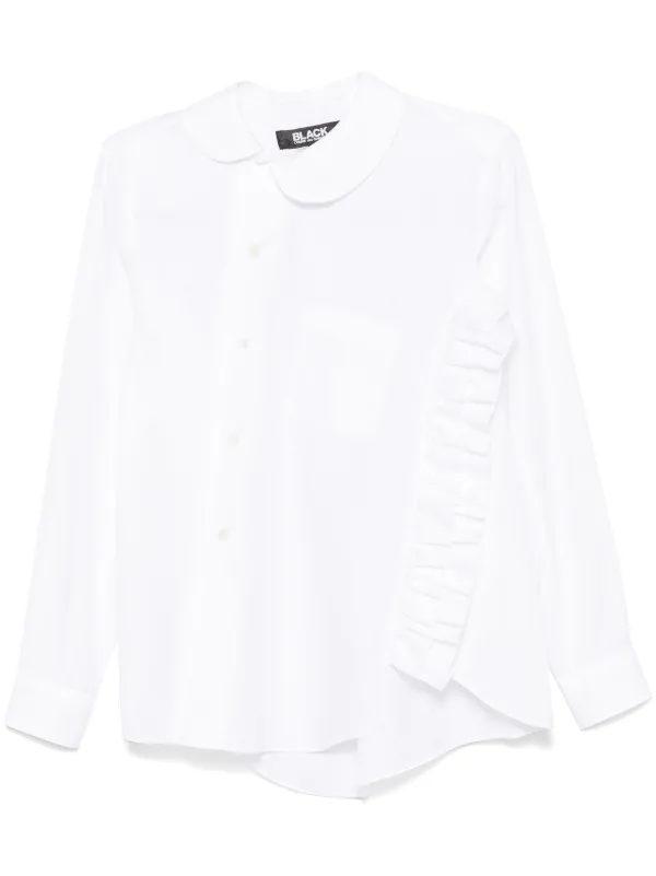 Black Comme Des Garçons Frayed asymmetric-hem Shirt | Black