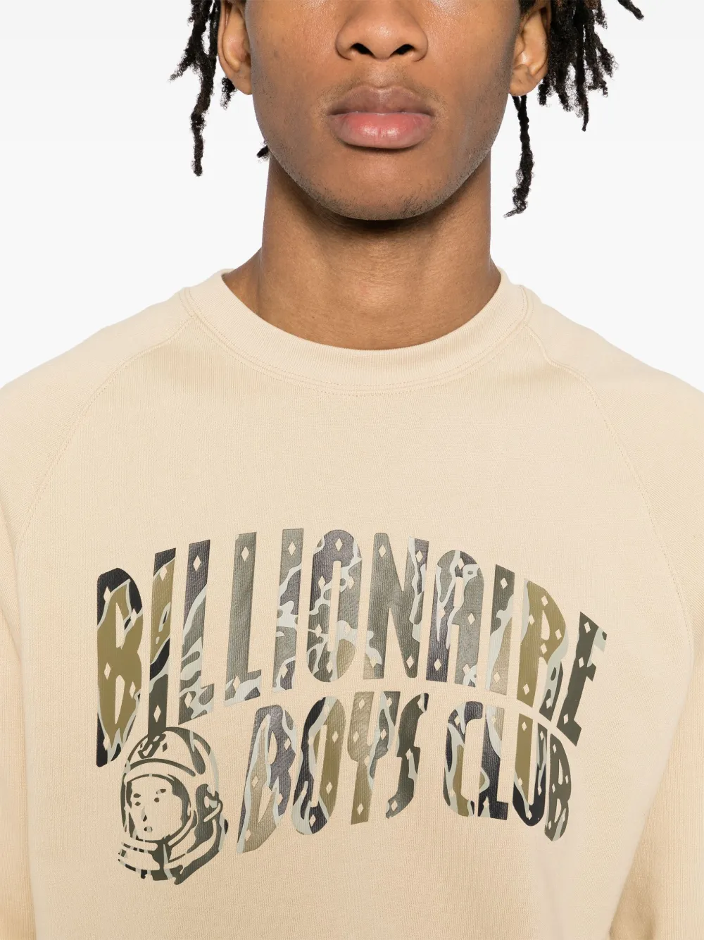 Billionaire Boys Club Sweater met ronde hals en camouflageprint Beige