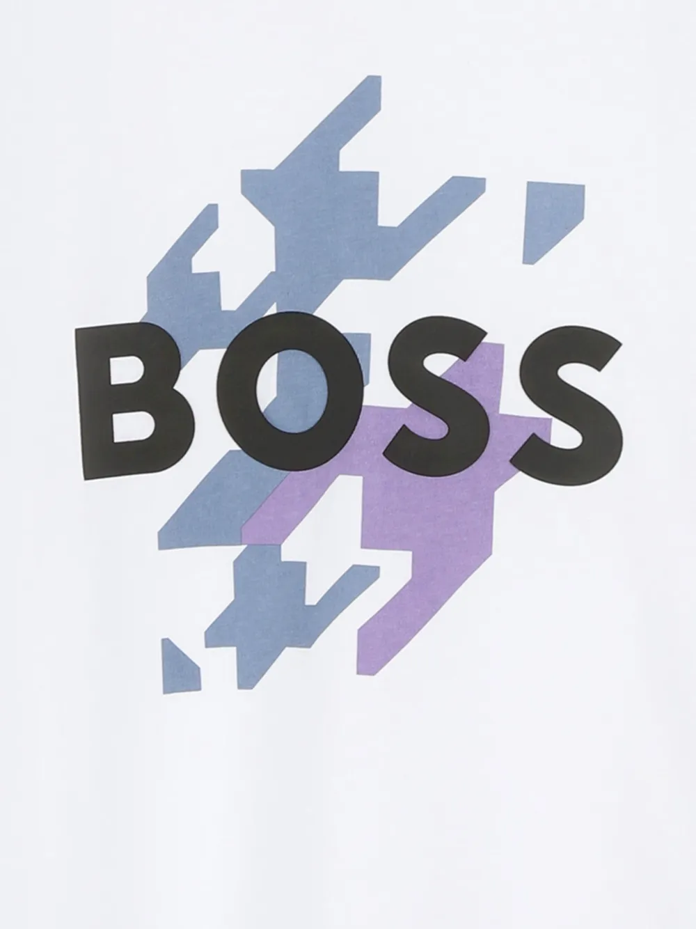 BOSS Kidswear Katoenen T-shirt met logoprint Wit