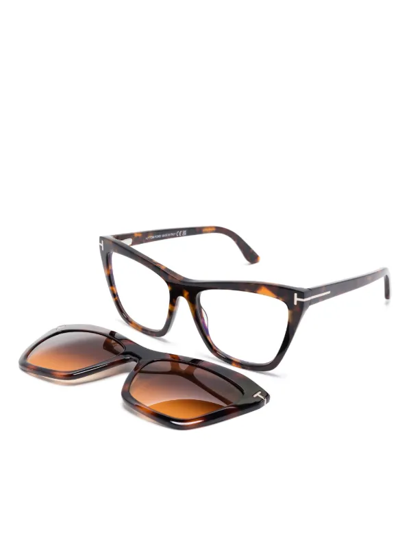 TOM FORD Eyewear clip-on Sunglasses Brown FARFETCH IN