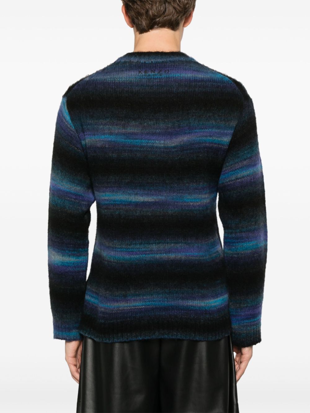 Shop Kenzo Striped Jumper In Blue