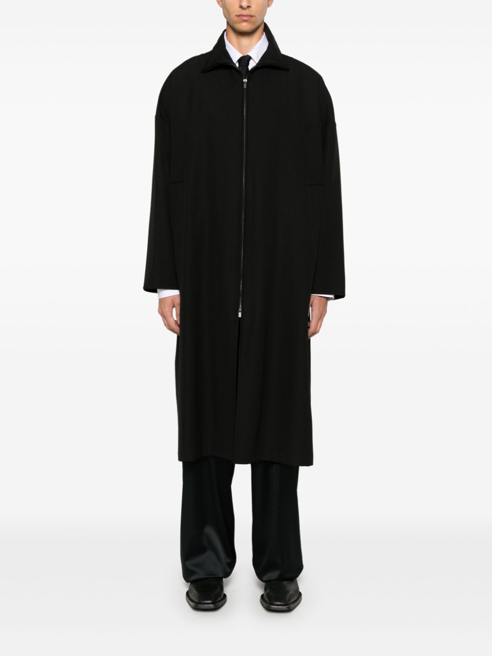 Fear Of God wool high-neck trench coat - Zwart