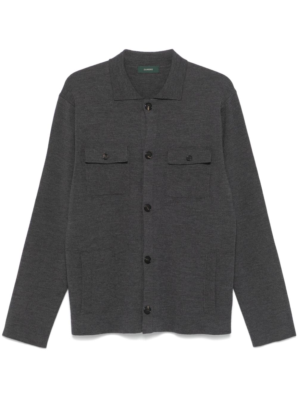 Shop Zanone Knitted Shirt In Grey