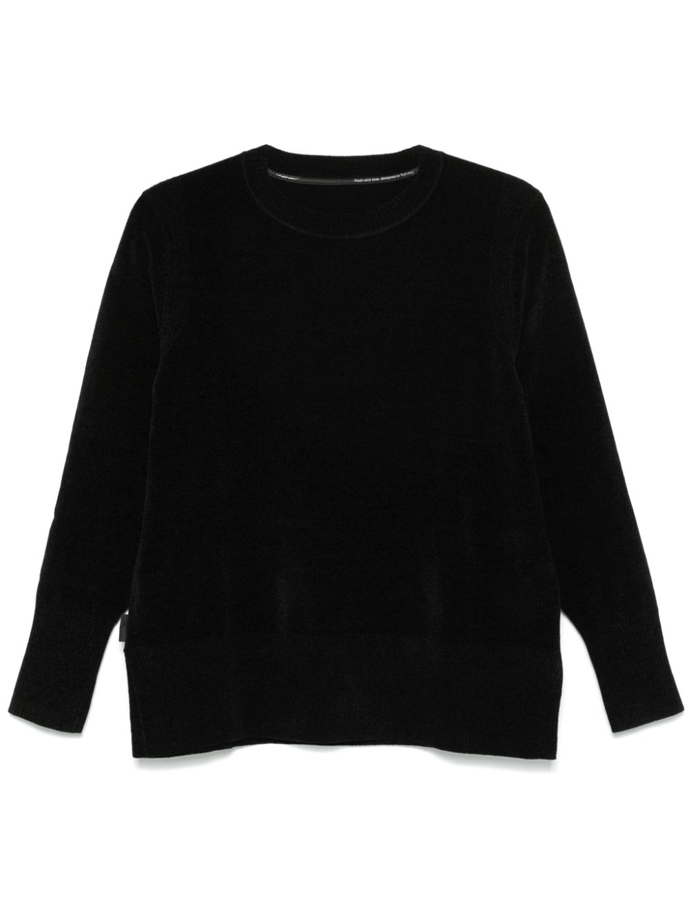 velvet round-neck sweater