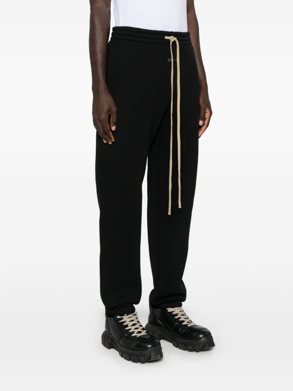 Shop Fear Of God Logo-patch Sweatpants In Black