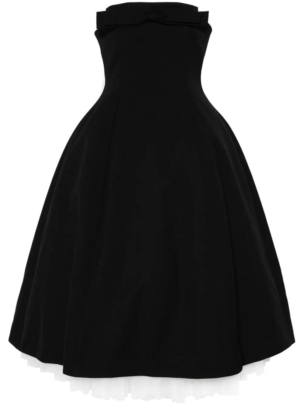 Shop Shushu-tong Bowknot Midi Dress In Black