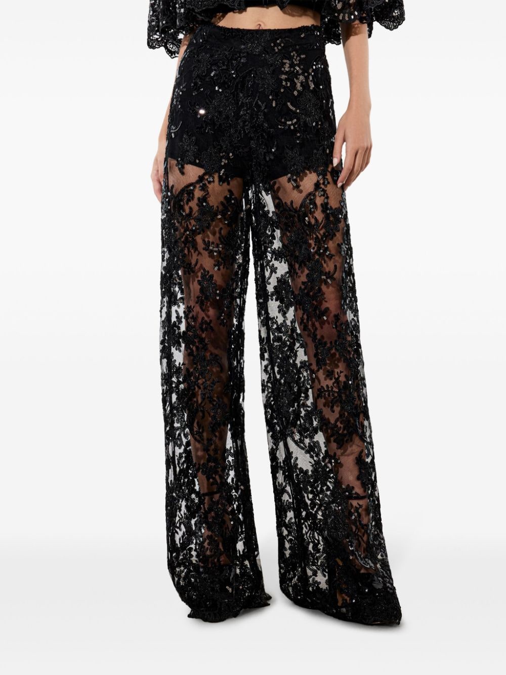 Shop Alice And Olivia Athena Trousers In Black