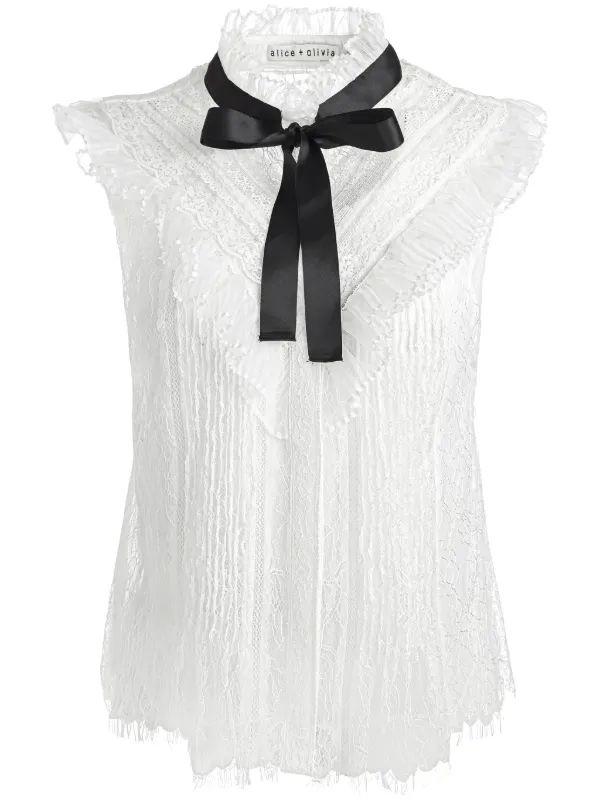 Alice + Olivia Stace Face Cotton T-shirt in White | Lyst