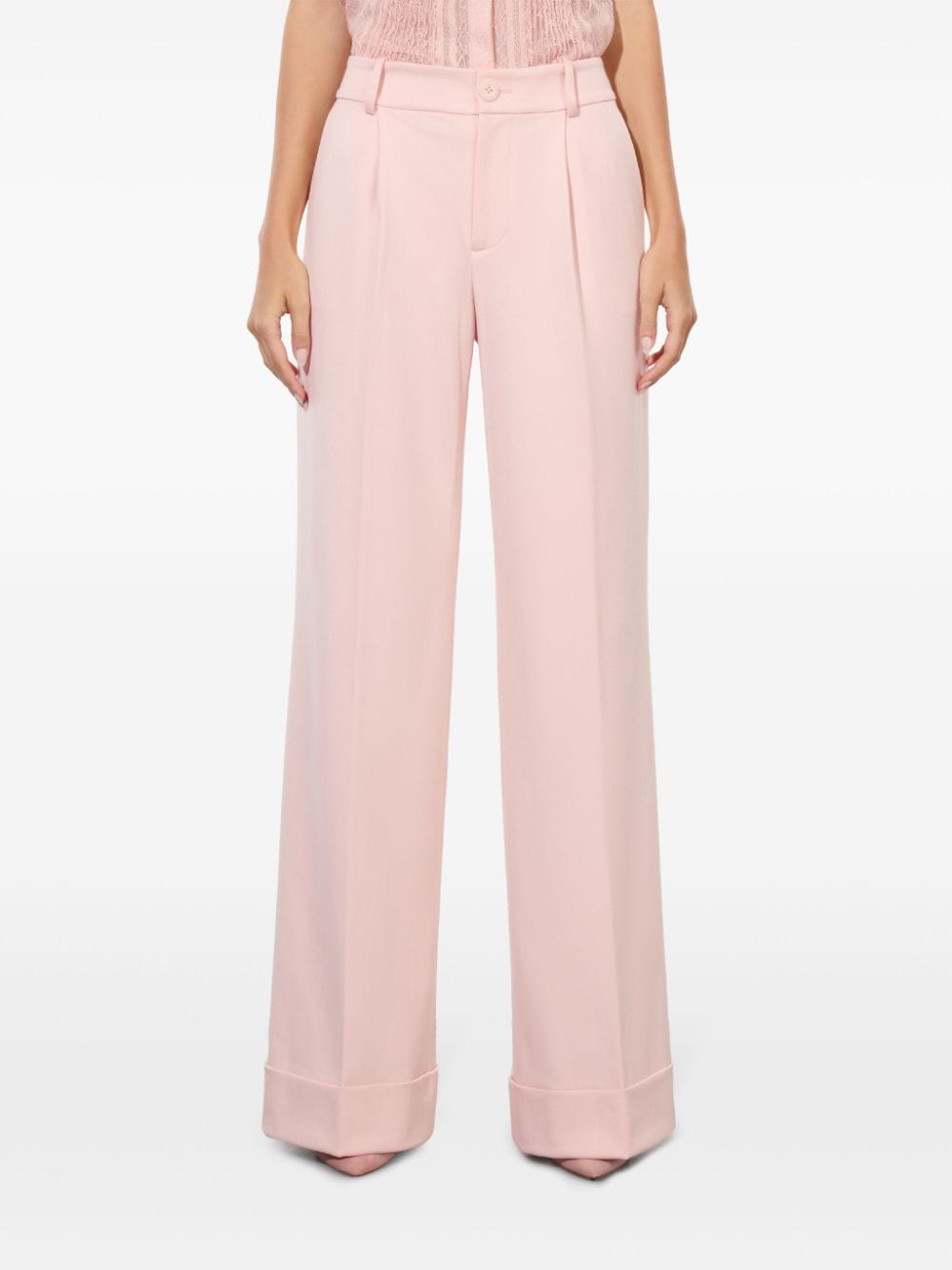 Shop Alice And Olivia Tomasa High-waisted Trousers In Pink