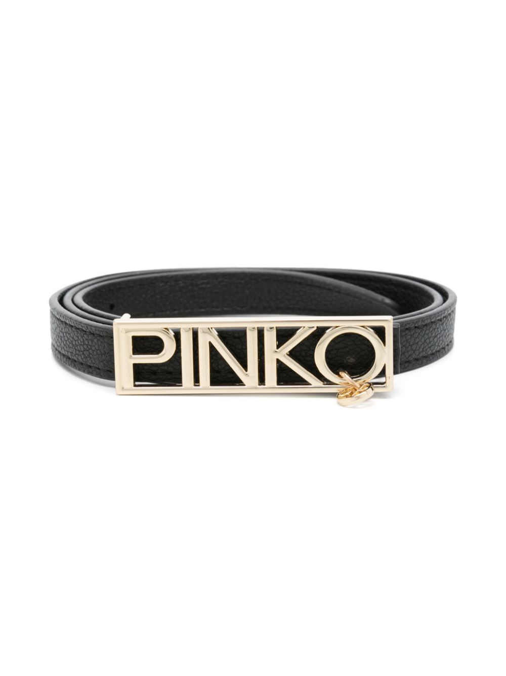 Pinko Kids logo-buckle belt - Black