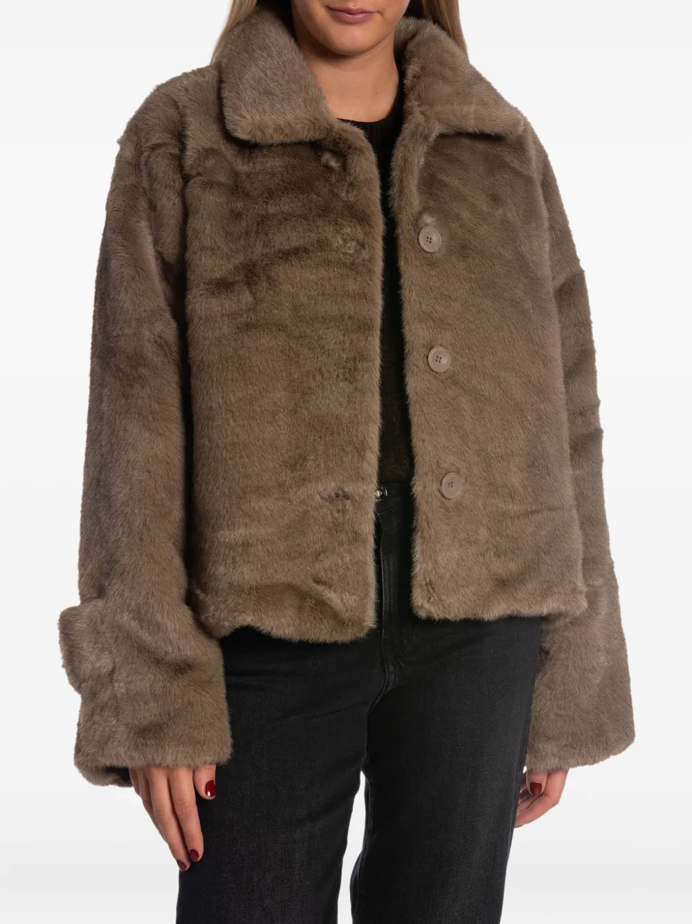 MEOTINE button-fastening faux fur jacket | Faux Fur & Shearling Jackets | Image 2