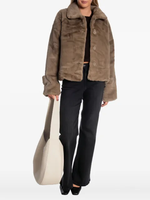 MEOTINE button-fastening faux fur jacket