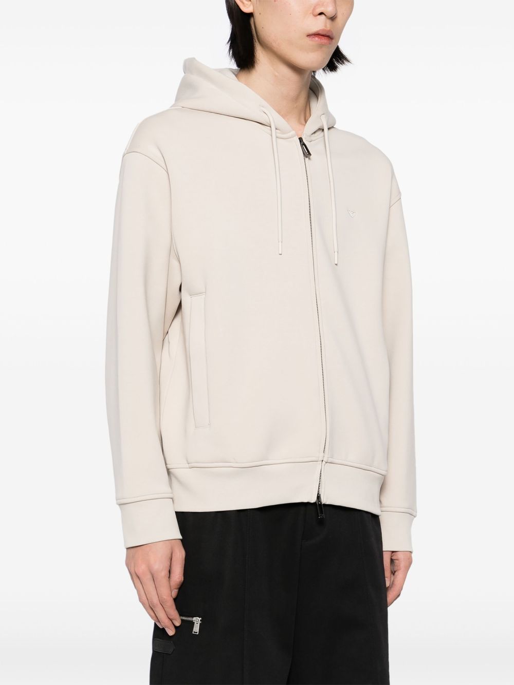 Emporio Armani logo-embroidered hooded jacket Men