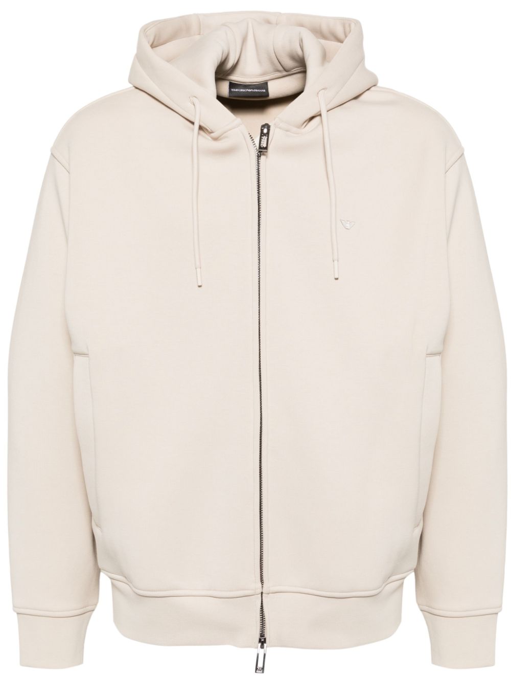 Emporio Armani logo-embroidered hooded jacket Men