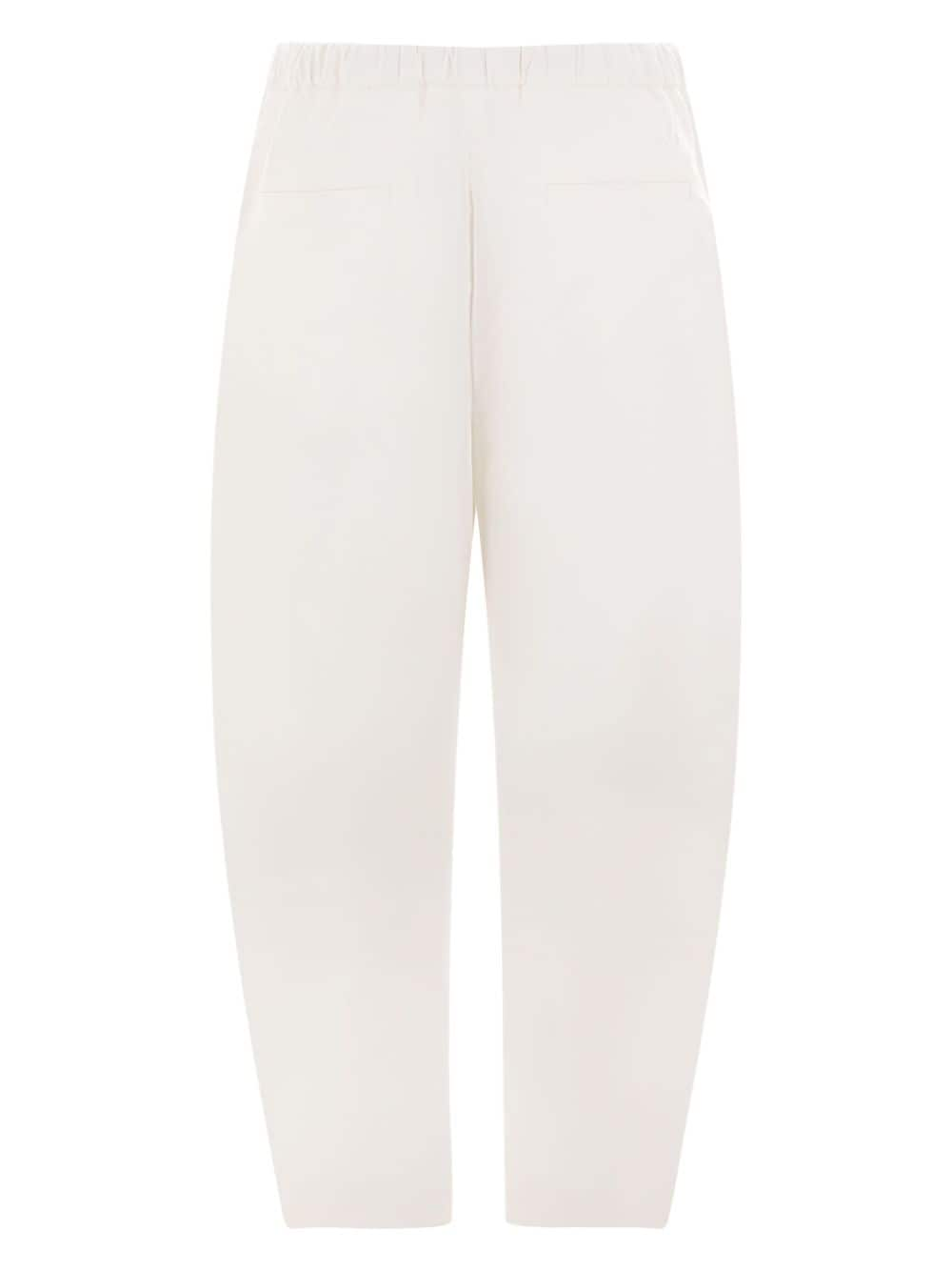 Shop Jil Sander Cotton Trousers In White