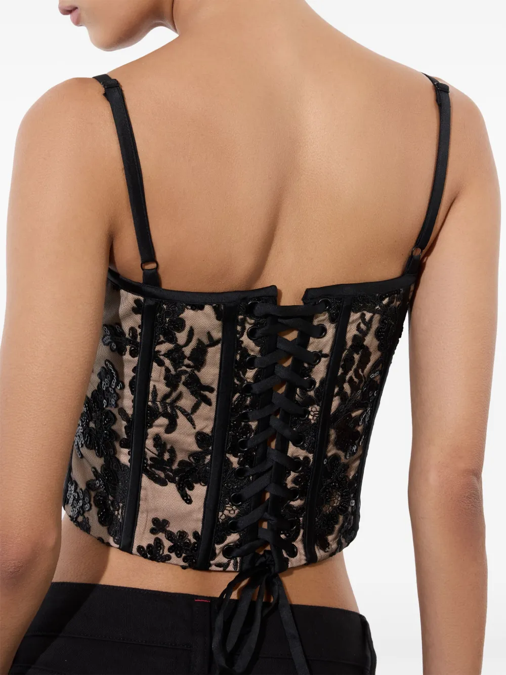 alice + olivia Cressida korset top Zwart