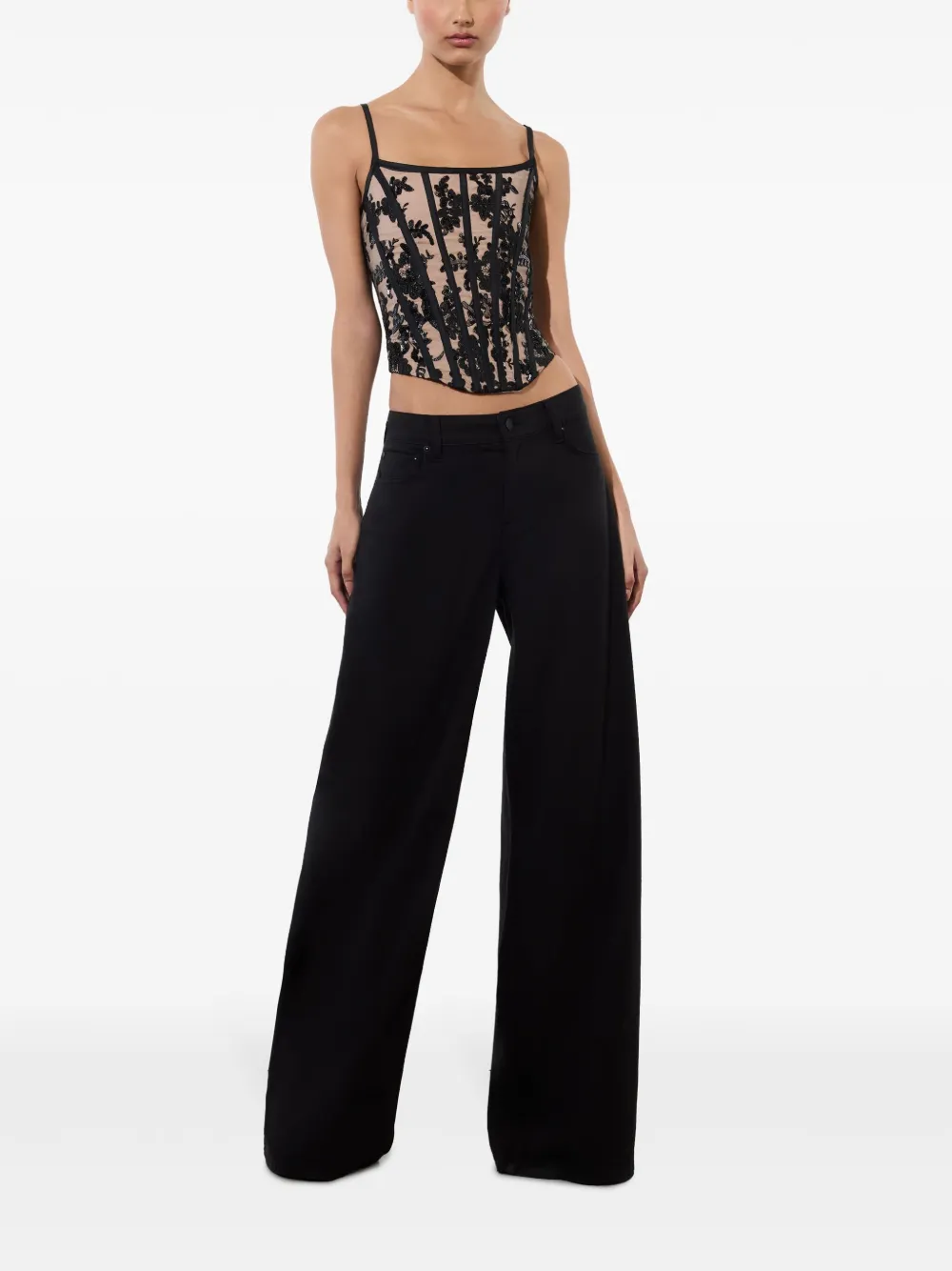 alice + olivia Cressida korset top Zwart