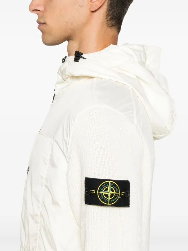 Stone Island Compass badge Jacket White FARFETCH UK