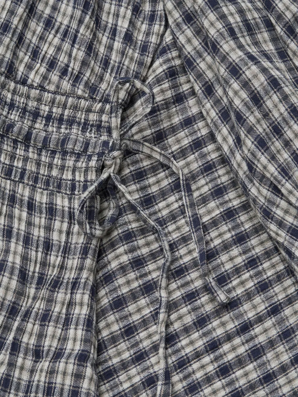 Skall Studio Geruite mini-jurk met pofmouwen Blauw
