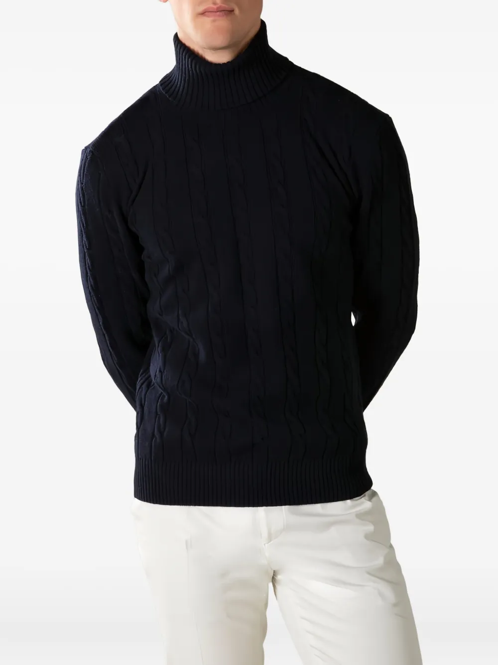 Aurélien Kabelgebreide coltrui Blauw