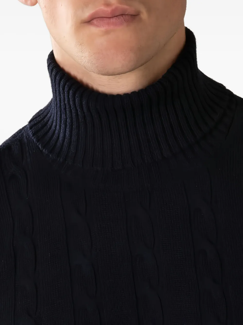 Aurélien Kabelgebreide coltrui Blauw