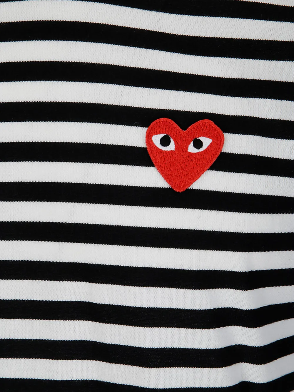 Comme Des Garçons Play Heart-patch Striped Cotton T-shirt In Black