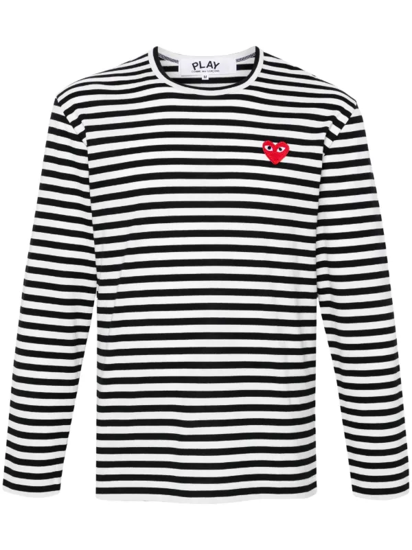 Comme des garcons black and white long sleeve on sale